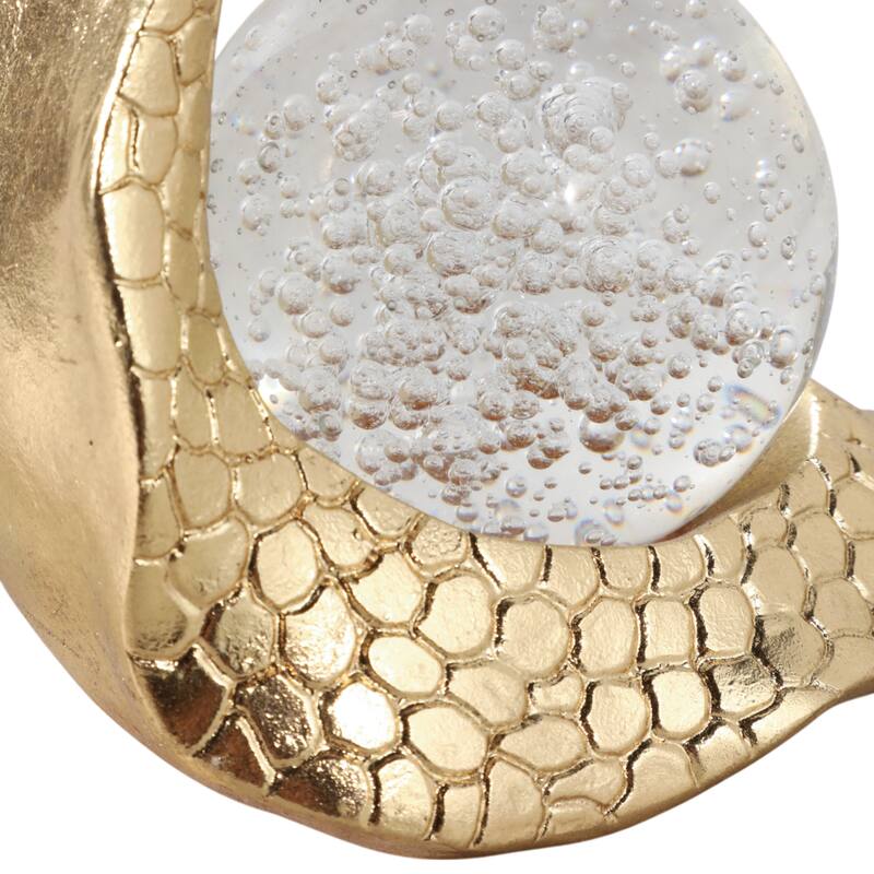 Resin Snail Figurine Textured Body with Orb Shell Decor - Gold - 7.5"