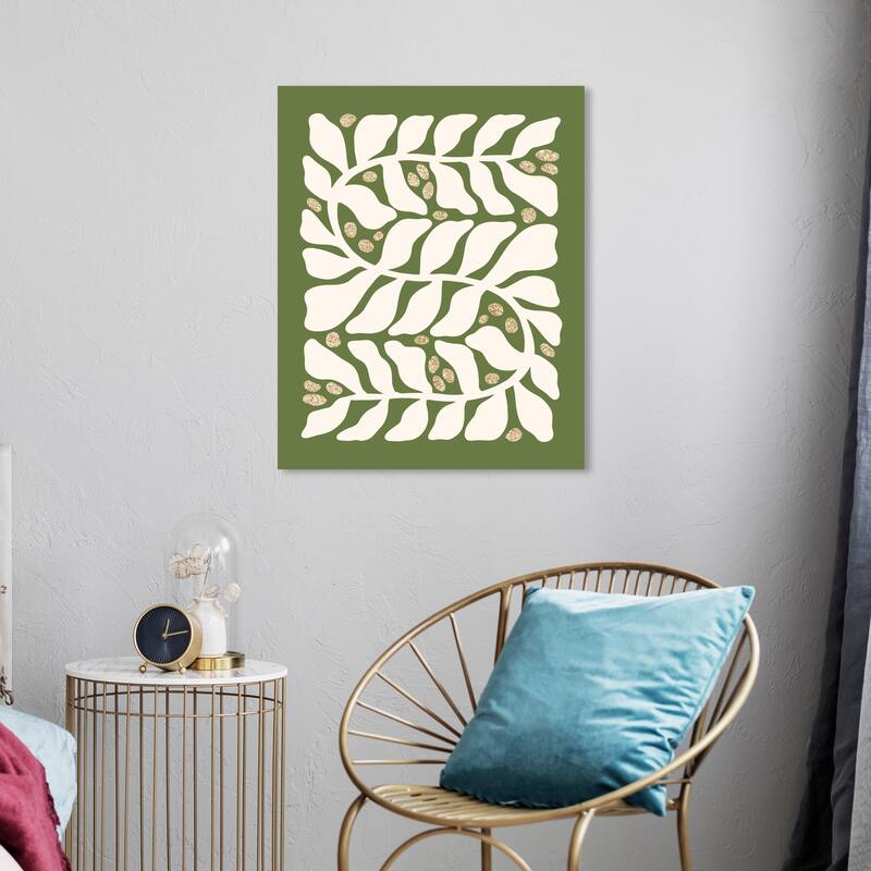 Wynwood Studio Canvas Floral and Botanical Christmas Greenery Glam Green Modern & Contemporary Wall Art Canvas Print - 20 x 24