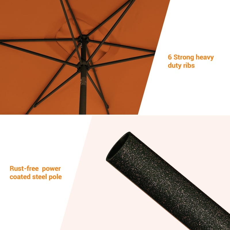 Bonosuki 10x6.5ft Rectangular Aluminum Patio Market Umbrella