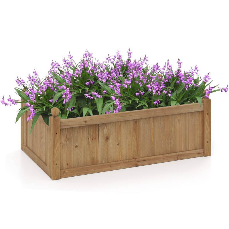 Gymax Raised Garden Bed 46'' x 24'' x 16'' Planter Box w/ 4 Drainage