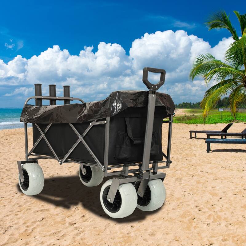 Fishing Cart with Rod Holder with Pneumatic Tires