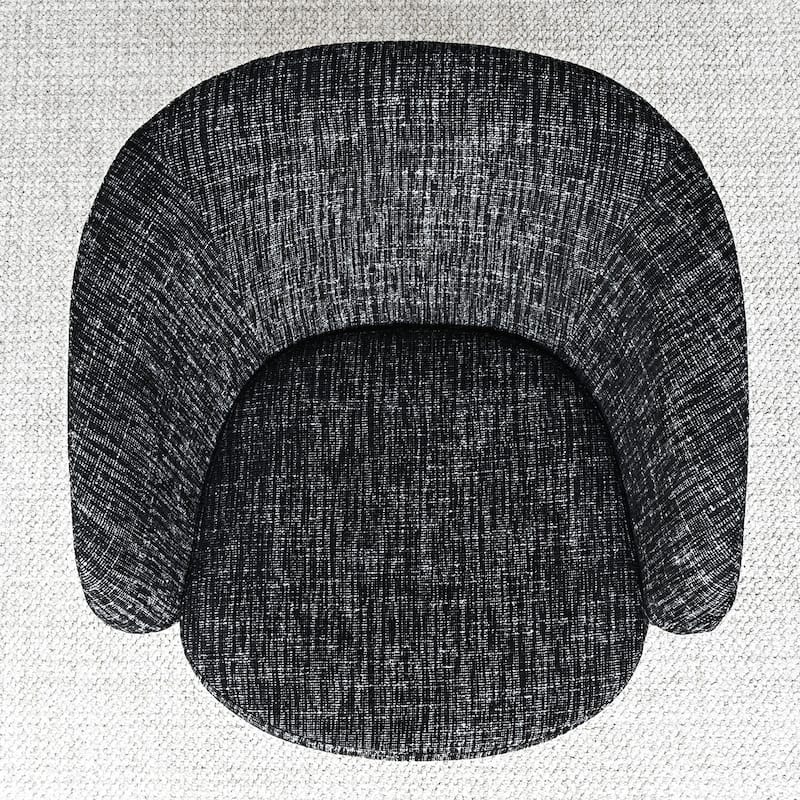 Upholstered 360° Swivel Barrel Chair with Curved Backrest（Set of 2）