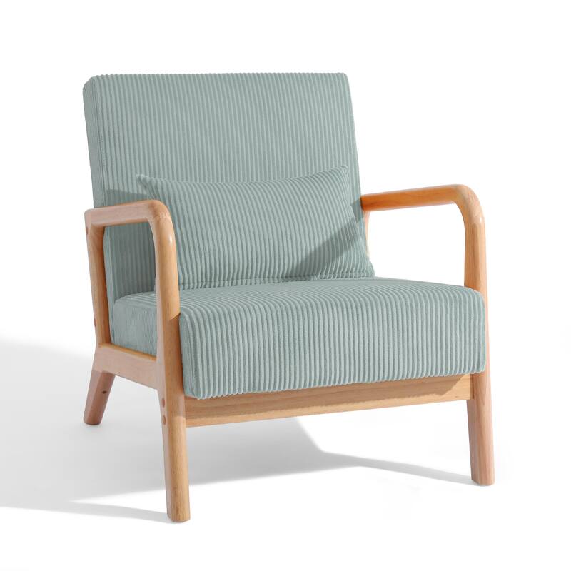 2 Set Upholstered Lounge Arm Chair with Pillow - Set of 2