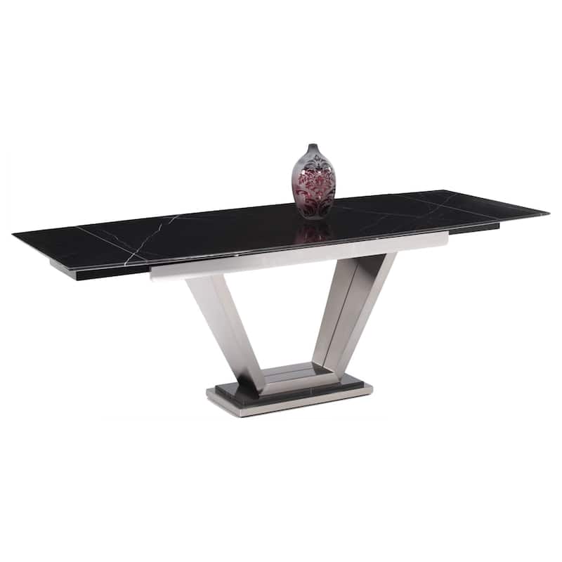 Somette Josey Solid Marble Pedestal Dining Table