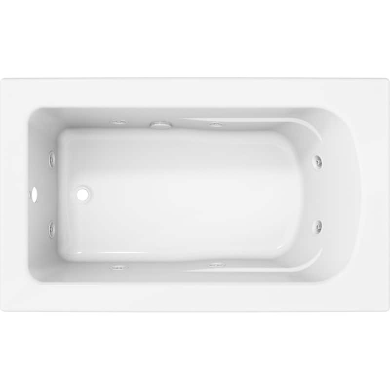 PROFLO Lansford Drop In Acrylic Whirlpool Tub with Reversible Drain - White