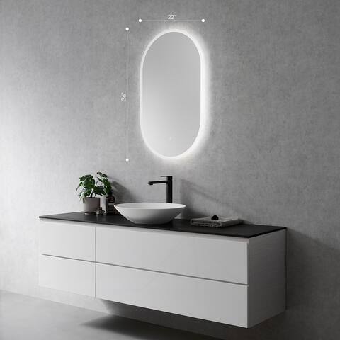 Altair Borgo Oval Frameless Bathroom/Vanity LED Lighted Wall Mirror