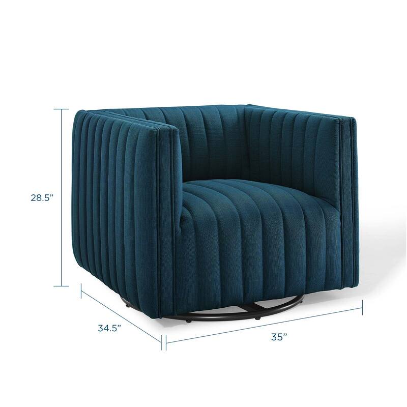 Perception Tufted Swivel Upholstered Armchair