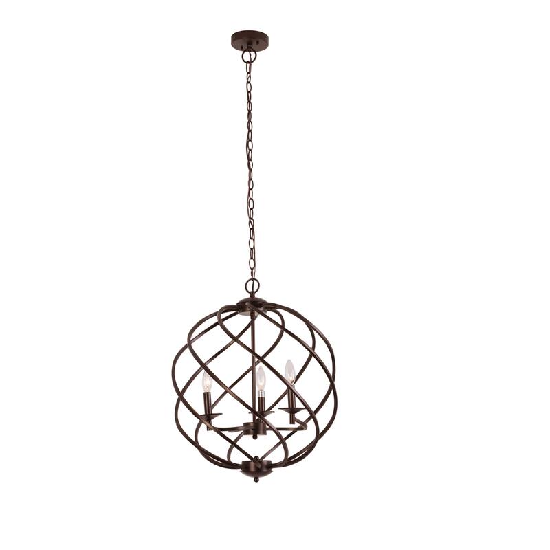 3-light Hanging Globe Pendant - Oil Rubbed Bronze