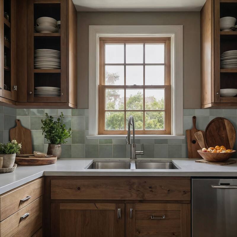 Ackland AKNPTHOK5X5G-CA Hoku - 5" x 5" Ceramic Square Wall Tile -