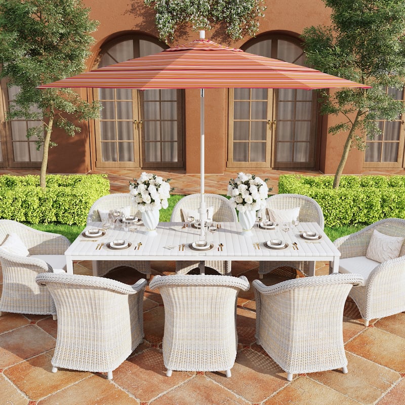 California Umbrella 11' Golden State Series Patio Umbrella White Aluminum Frame Crank Lift Collar Tilt Sunbrella - Dolce Mango