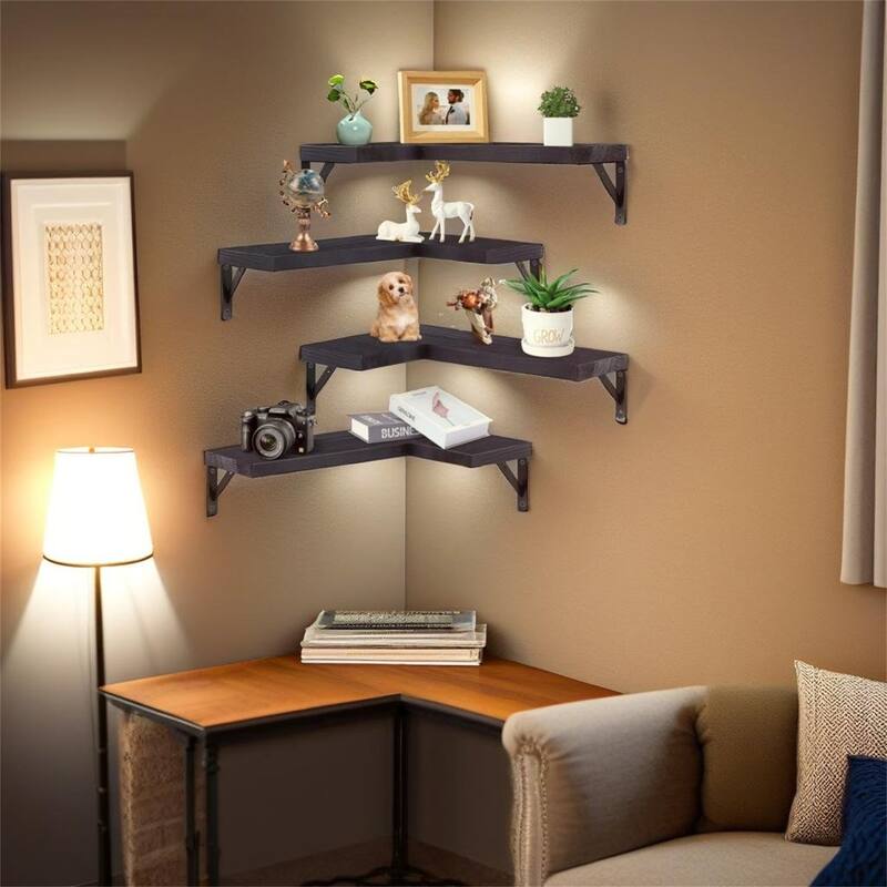 Corner Floating Shelves Wall Mounted Set of 4 Bed Bath & Beyond