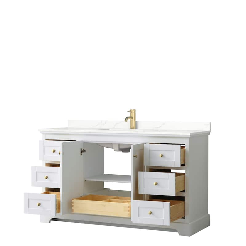 Avery 60-inch Single Vanity, Quartz Top