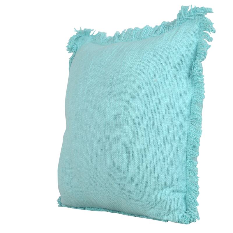 Sevita Solid Cotton Fringe Throw Pillow
