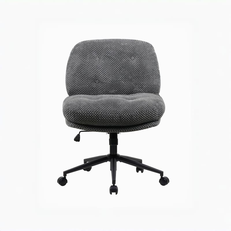Modern Swivel Chair, Grey Cross-Legged Office Chair for Home & Vanity