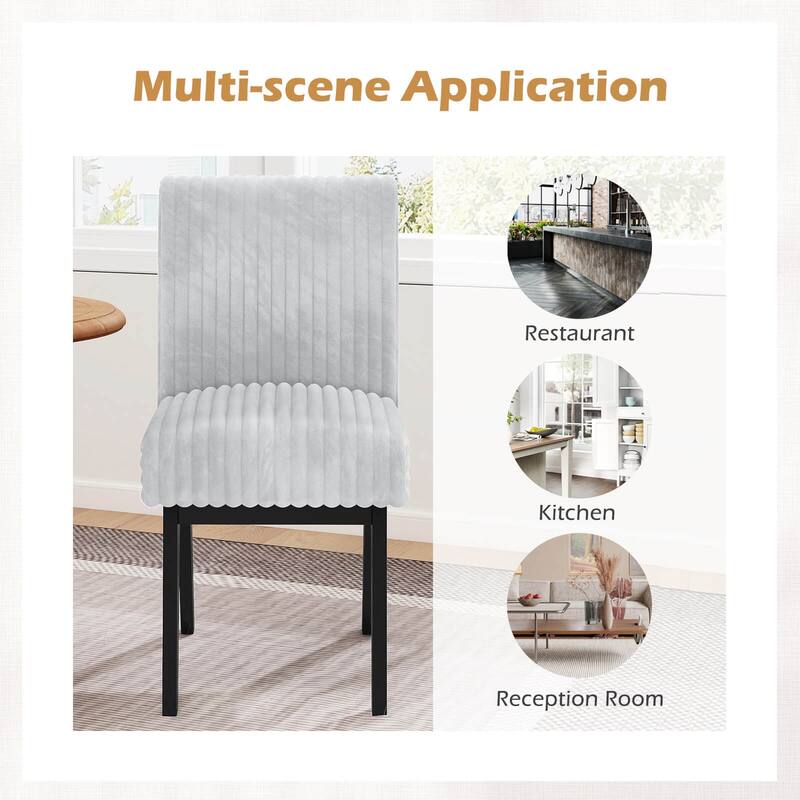 Costway Dining Chairs Set of 2/4 with Padded Seat, Rubber Wood Legs &