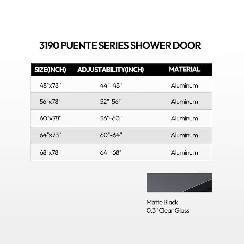 Puente Single Sliding Framed Shower Door