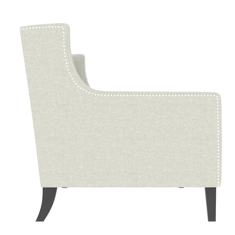 Beige Polyester 3-seater Sofa with Tufted Backrest