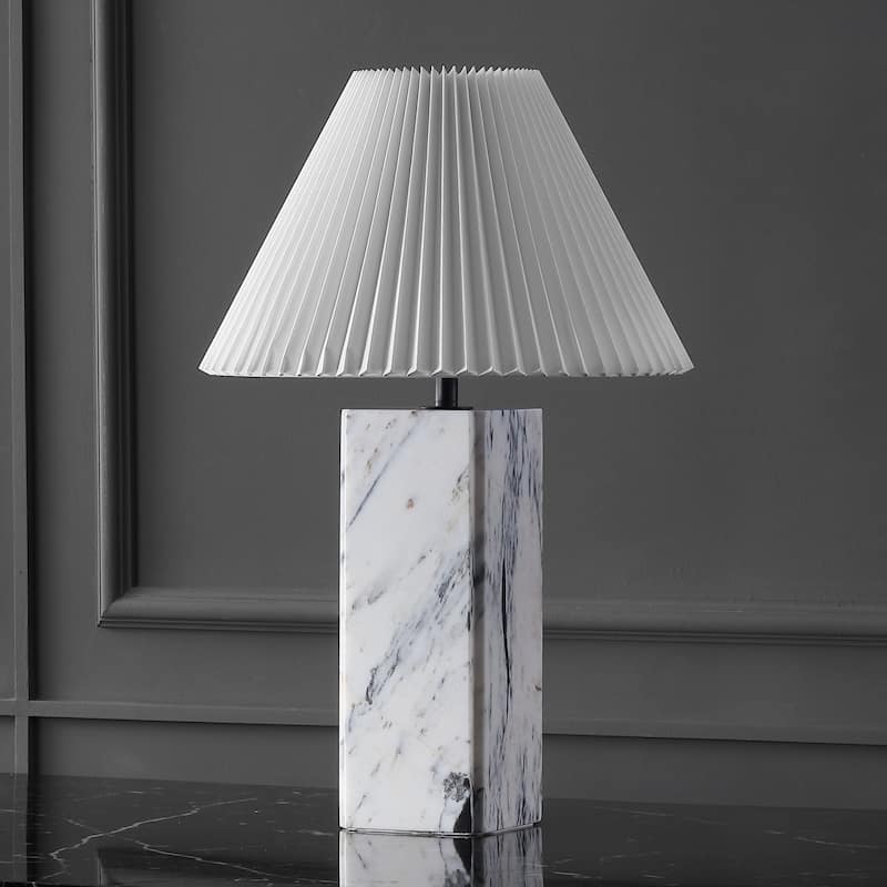 SAFAVIEH Couture Mackenzie Square Marble Table Lamp - 16"W x 16"D x 25"H