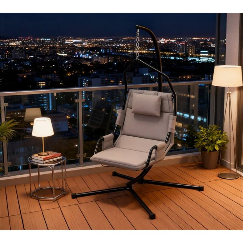 Hanging Swing Chair with Stand, Steel Frame Hammock Chair