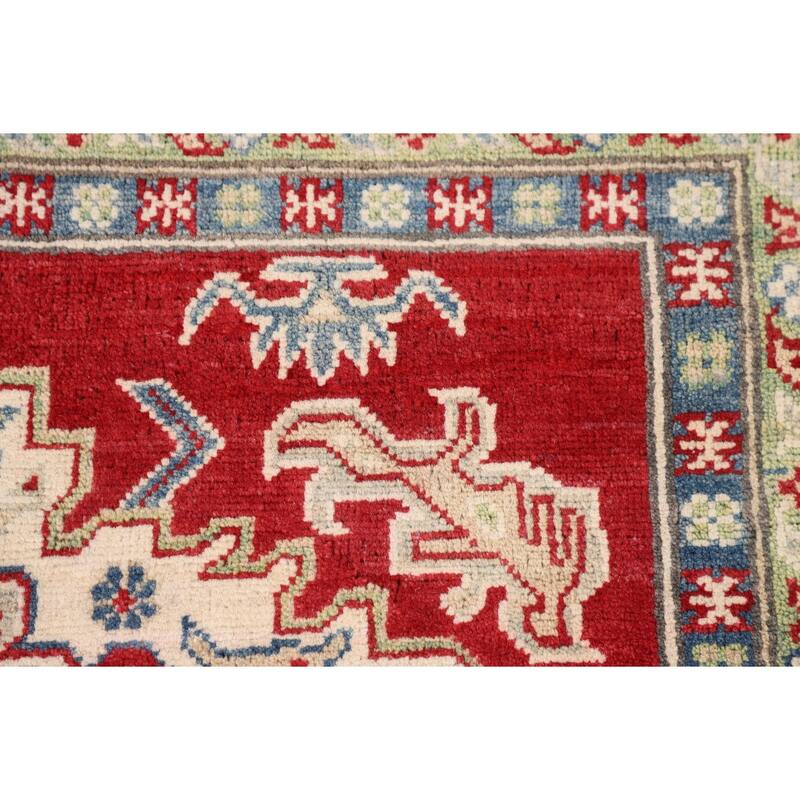 Red Kazak Oriental Area Rug Hand-Knotted Bedroom Wool Carpet - 5'1" x 6'8"