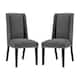Modway Baron Fabric Upholstered Dining Chairs (Set of 2) - Gray