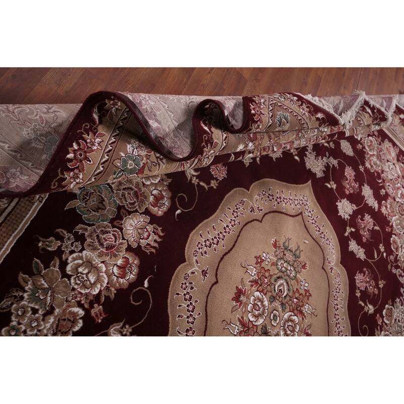 Victorian Style Kashan Turkish Area Rug Machine Made Carpet - 9'10" x 13'2"