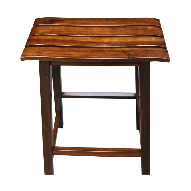 International Concepts Espresso Slat Seat Stool