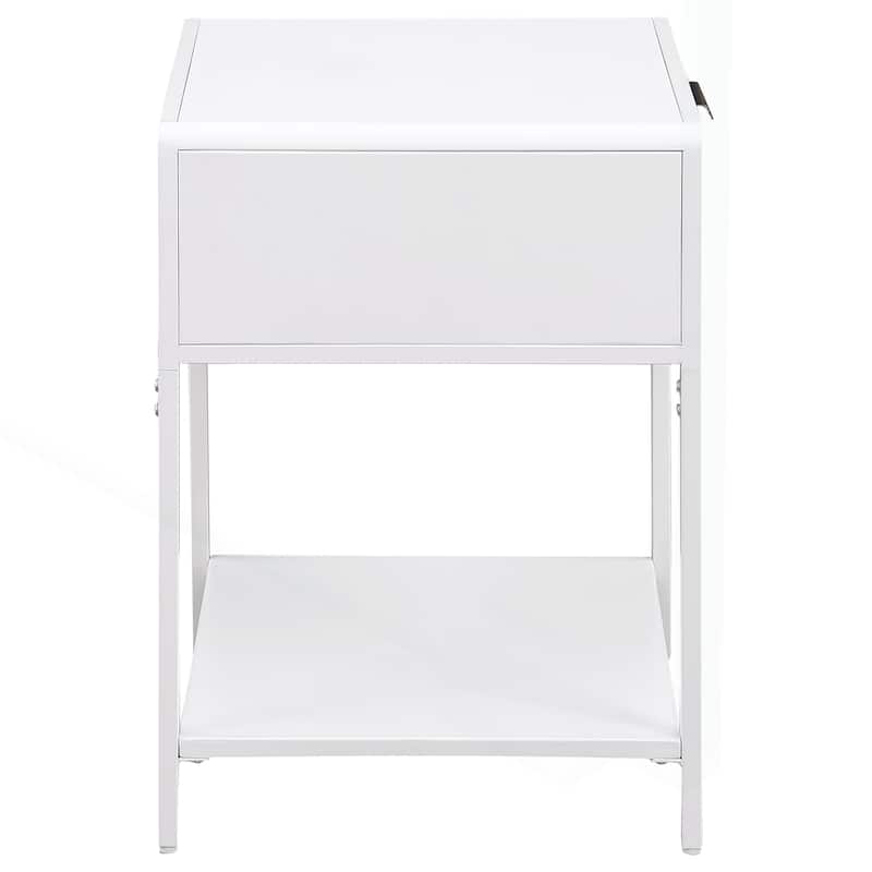 Chic Metal Bedside Table with Cane Drawer for Stylish Spaces
