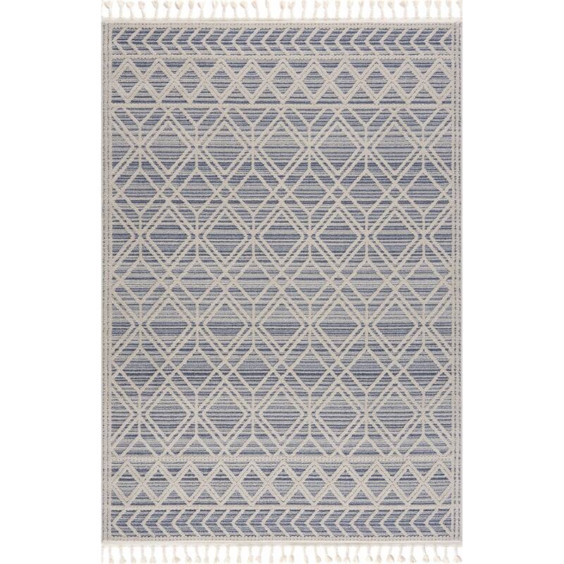 Hauteloom Magnolia Moroccan Trellis Farmhouse High Low Area Rug