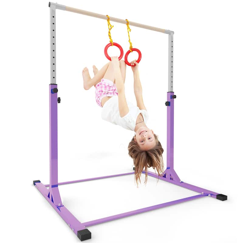 Zenova Gymnastics Bar Gymnastic Horizontal Kip Bar for Kids Age 3-15 Home Gym Indoor Equipment