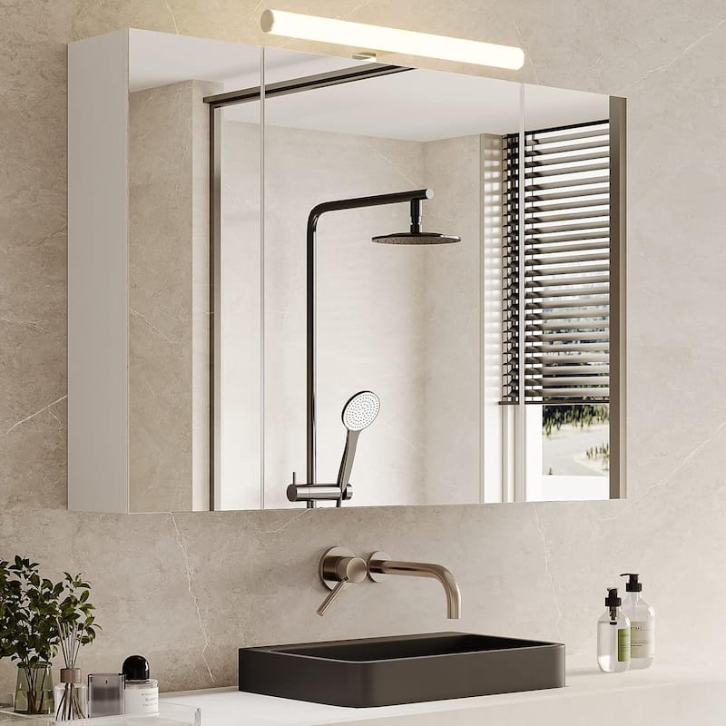 Lighted Medicine Cabinet Bathroom Wall Mounted Storage Doors
