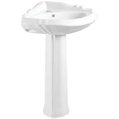 Kingston Brass VPB2710-V-SET Venus 26-3/4" Corner Ceramic Pedestal