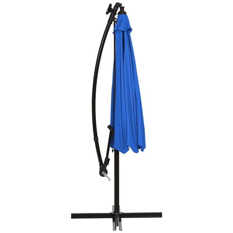 Costway 10 Ft Patio Solar LED Offset Umbrella 40 Lights Crank Cross