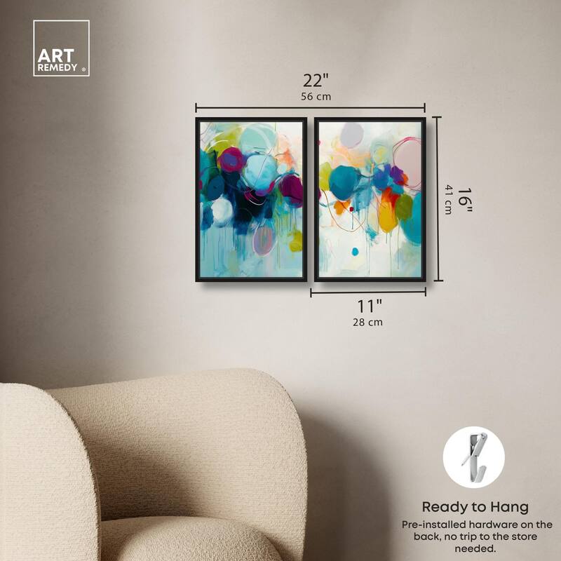 Expressive Flow I Canvas Set of 2 by Art Remedy