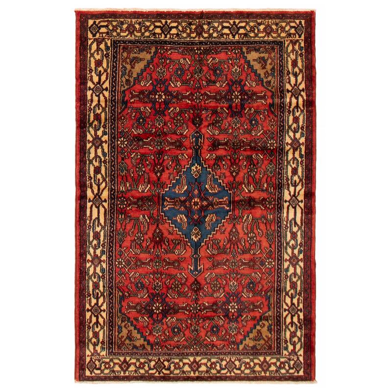 ECARPETGALLERY Hand-knotted Andelz Red Wool Rug - 4'2 x 6'7 - Red - 4'2 x 6'7