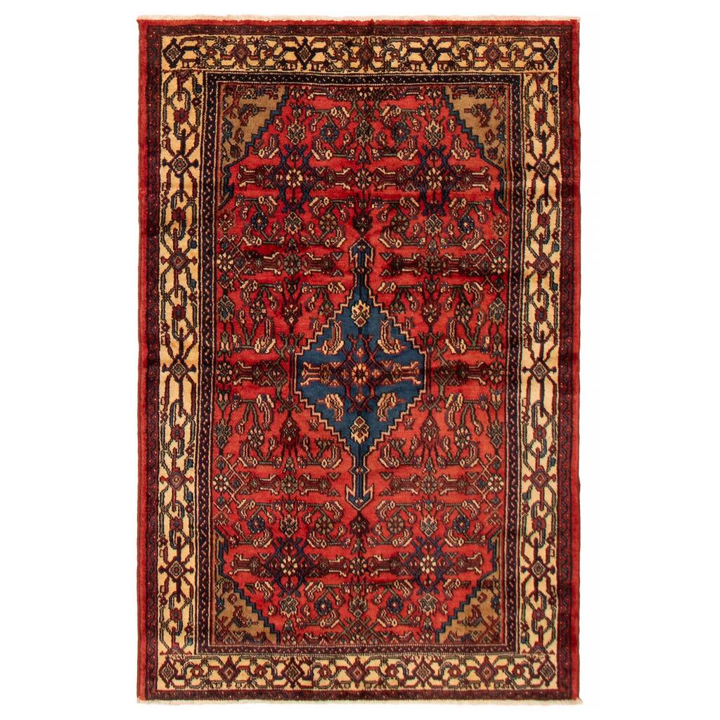 ECARPETGALLERY Hand-knotted Andelz Red Wool Rug - 4'2 x 6'7