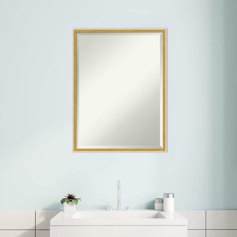 Paige Beveled Wood Framed Bathroom Vanity Wall Mirror