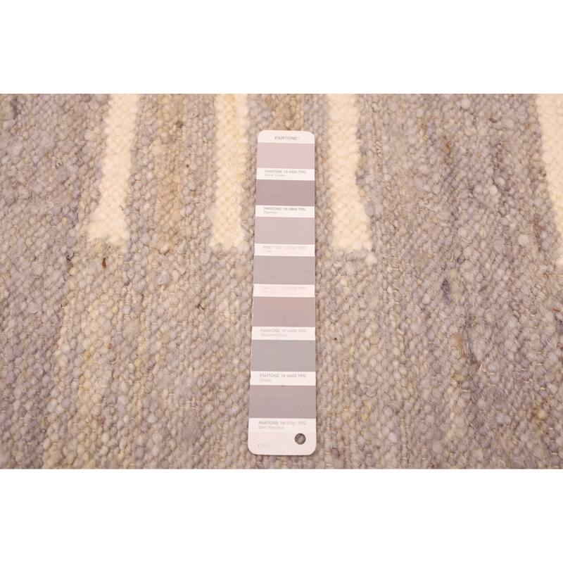 ECARPETGALLERY Flat-Weave Marrakech Grey Wool Kilim - 5'2 x 7'9