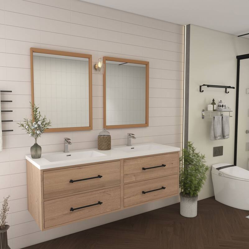 Victoria 60'' Floating Vanity with Double Reinforced Acrylic Sink - 59.5