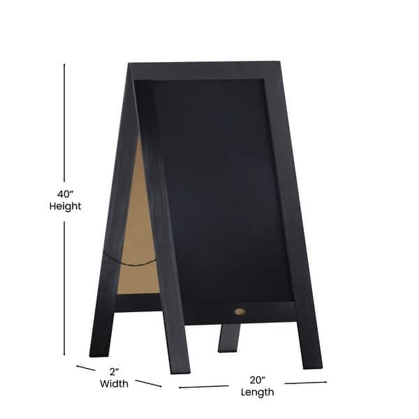dimension image slide 3 of 15, Wood A-Frame Magnetic Chalkboard Set-Markers, Stencils, and Magnets