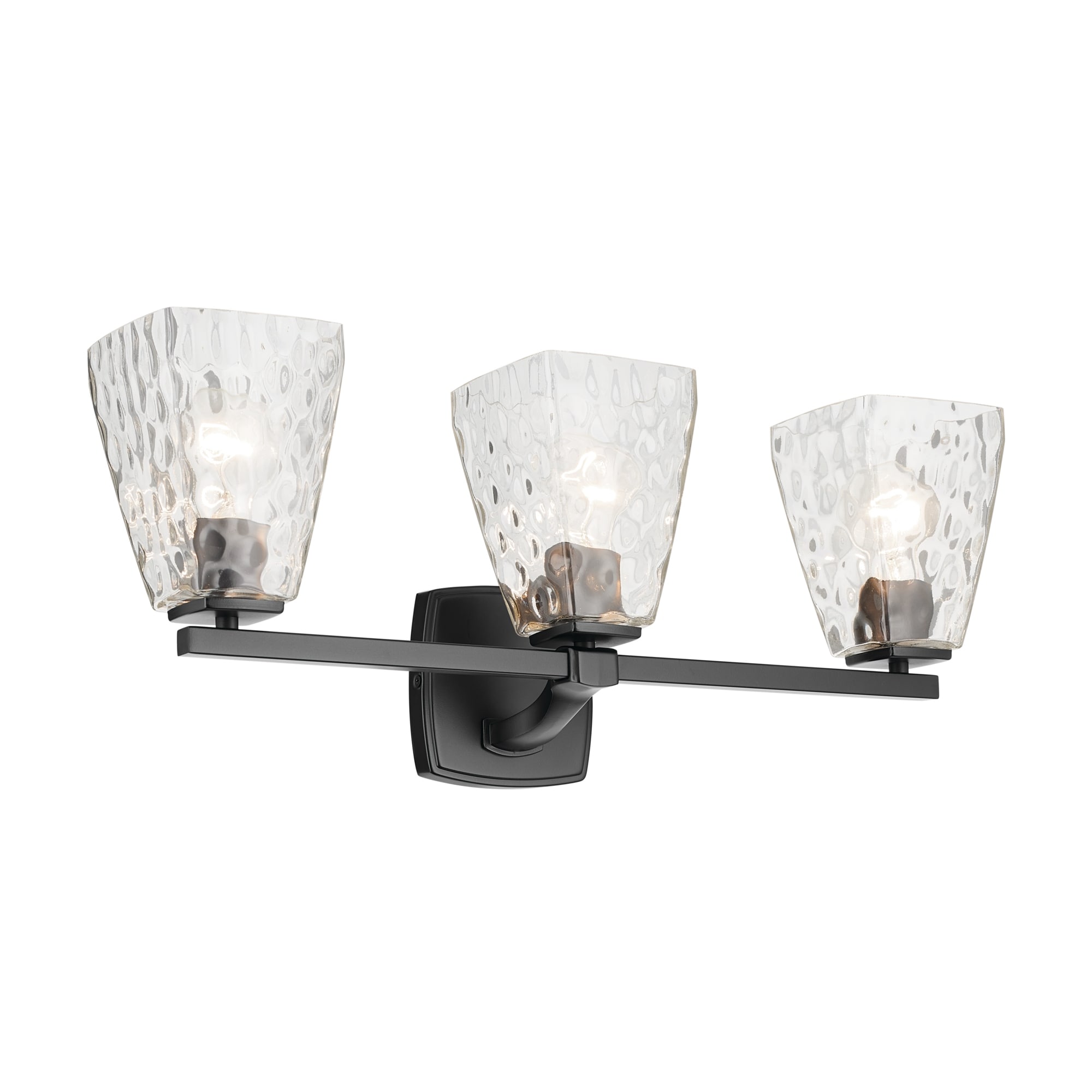 Kichler Lighting Marant 23.75" 3-Light Vanity Light with Clear Water Glass in Black