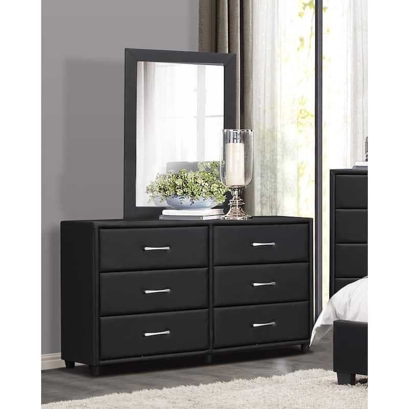 Black Dresser Upholstery Plywood Engineered Wood