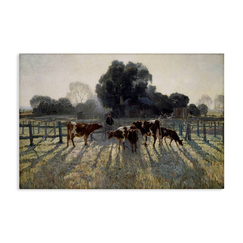 Stupell Elioth Gruner Morning Cows Canvas Wall Art Design By Arlington Prints - 24 x 16