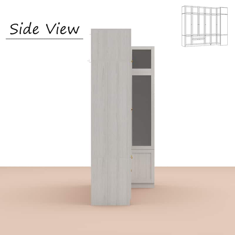Modular Modern Glass Door Wardrobe:Storage Closet Solution Armoire