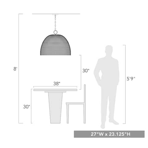 Rue 8 Light Pendant - 30x23.125"