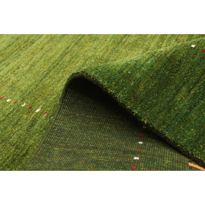 ECARPETGALLERY Hand Loomed Kashkuli Gabbeh Green Wool Rug - 4'11 x 7'9