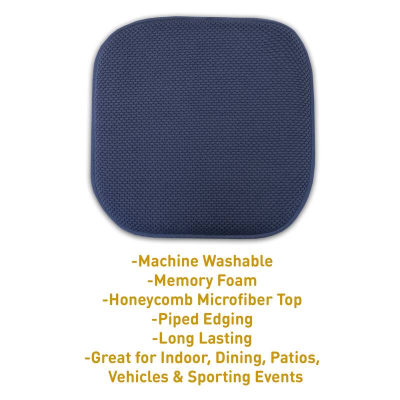 16-in. Square Non-slip Memory Foam Seat Cushions (2 OR 4) - 16 X 16