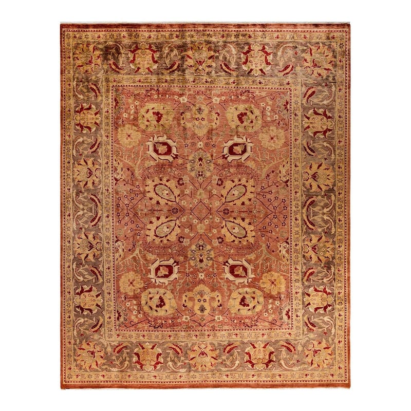 Overton Hand Knotted Wool Vintage Inspired Traditional Ottoman Red Area Rug - 8' 1" x 9' 10"