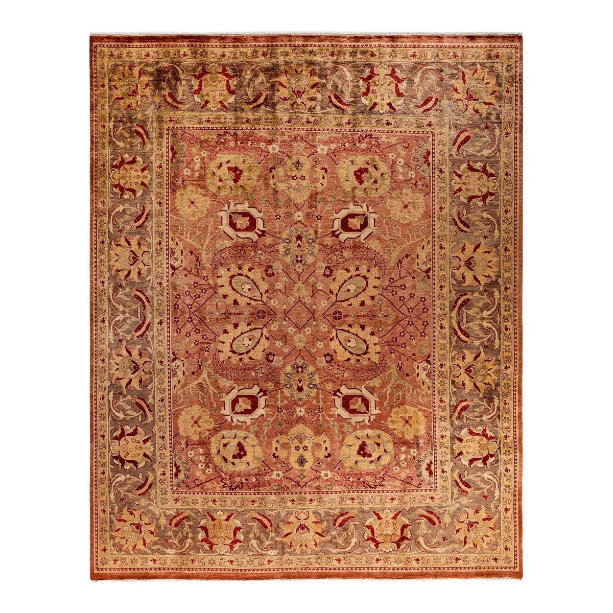 Overton Hand Knotted Wool Vintage Inspired Traditional Ottoman Red Area Rug - 8' 1" x 9' 10"