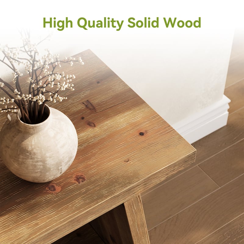 2-Tier Solid Wood TV Stand